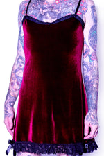 Burgundy Velvet Slip Dress